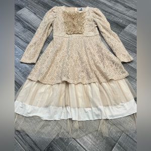 Vintage midi cream lace dress